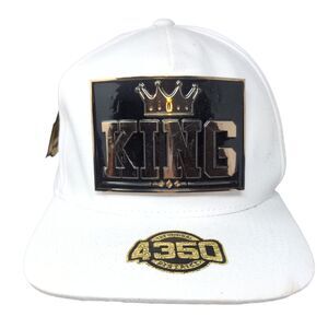 King Crown Gold Metallic Snapback Hat White One Size 4350 District